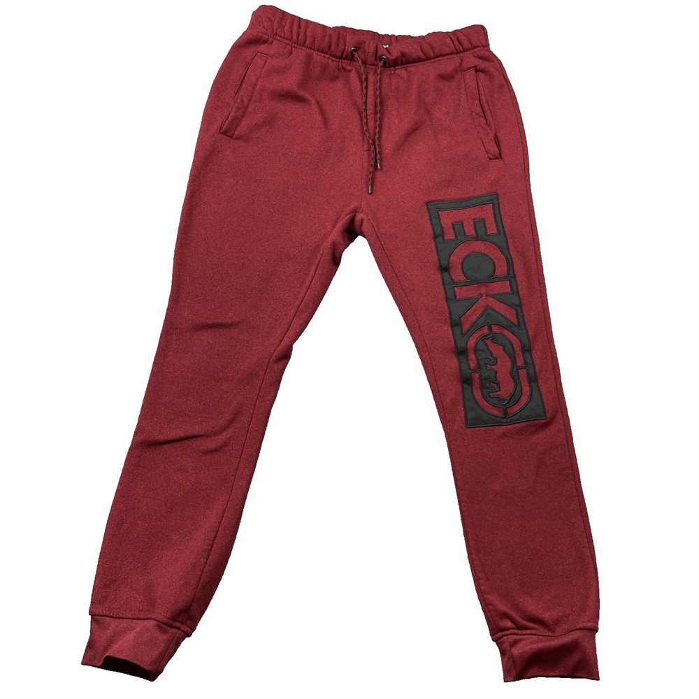 Ecko Unltd Men's Sweatpants Fleece Jogger Embroidered‎ Leg Hit Logo Medium